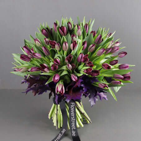 Dark-Purple-Tulip-bouquet