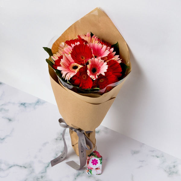 Red And Pink Gerbera Bouquet