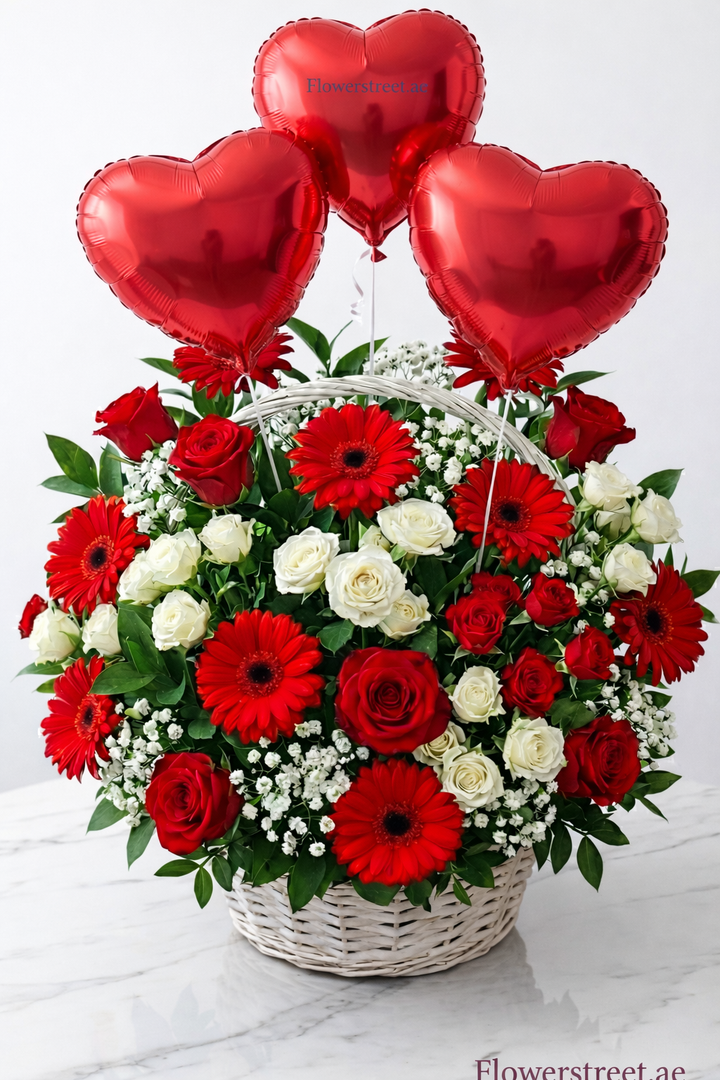 Red Gerbera and Roses – Flower Street