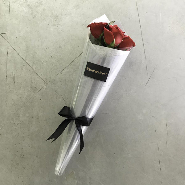 5 Red Rose Bouquet With Cellophane