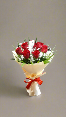 12 classic red rose bouquet, roses Dubai