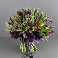 Dark purple tulip bouquet, tulips Dubai