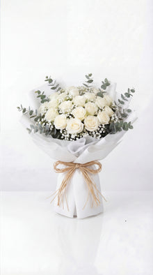Grand 24 White Rose Bouquet