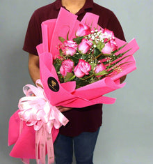 Deep purple rose bouquet, roses Dubai