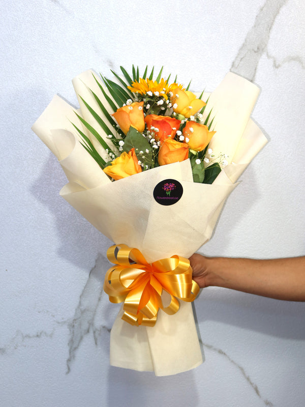 sunflower and Orange rose Bouquet