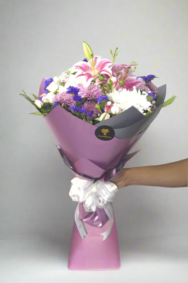 pink, Blue, White Bouquet
