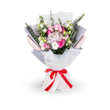 Cherry pink rose and white flower bouquet, roses Dubai