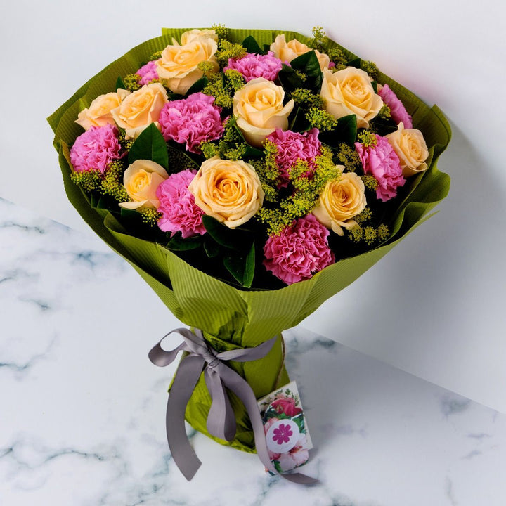 Pink-Carnation-And-Rose-Bouquet
