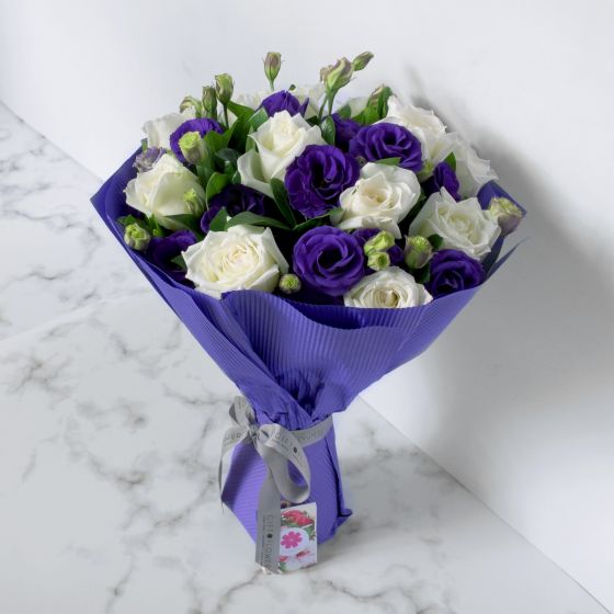 Purple-And-White-Flower-Bouquet