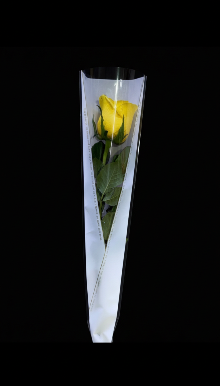 Single Yellow Rose In White Wrapping – Flower Street