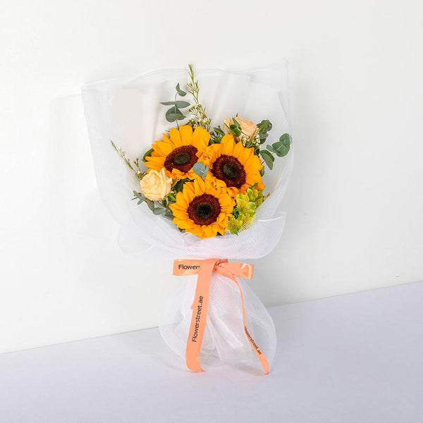 Sunflower And Rose Bouquet