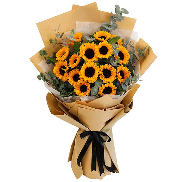Sunflower Bouquet With Eucalyptus