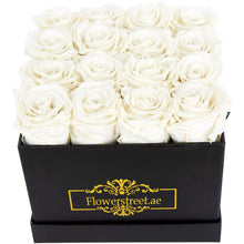 White roses in black box, rose box Dubai