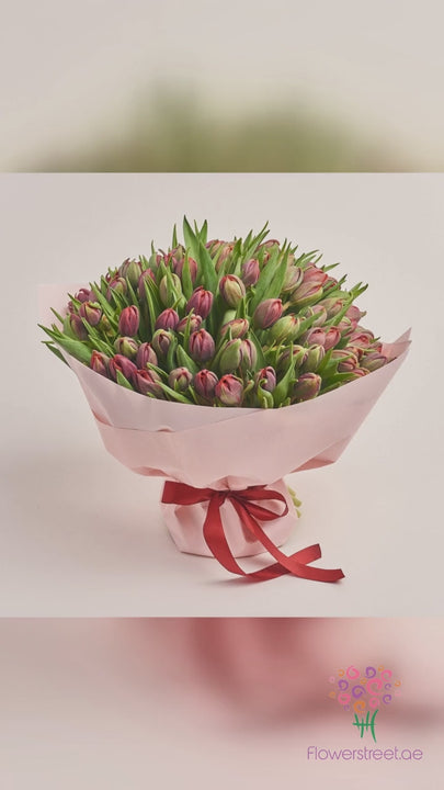 101 Red Tulip Bouquet