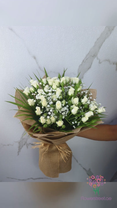 Jute White Spray Rose Bouquet video