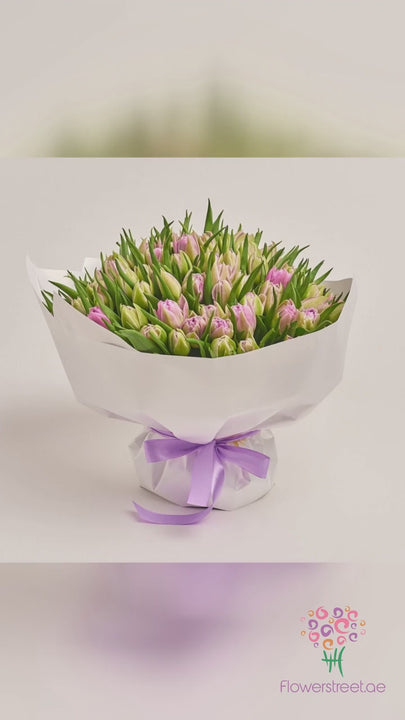 101 Pink Tulip Bouquet