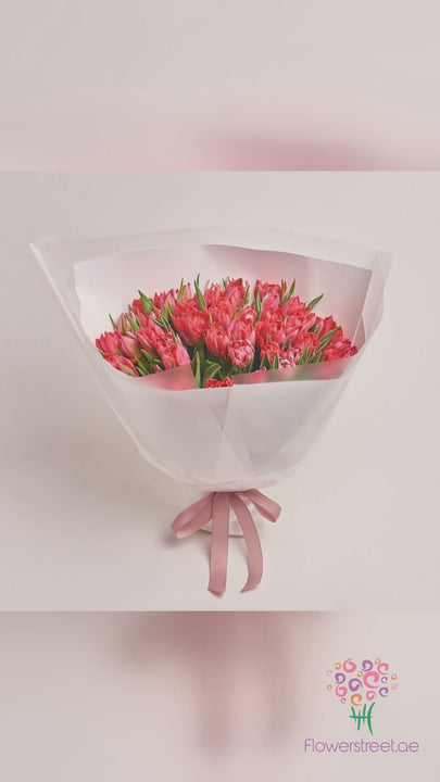 51 Hot Pink Tulip Bouquet