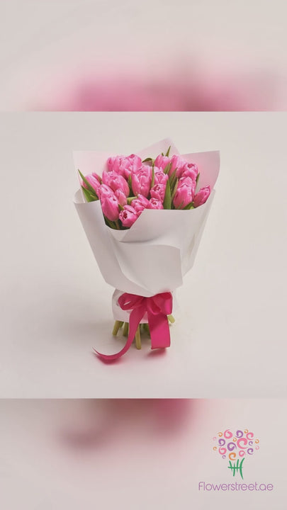 24 Dark Pink Tulips