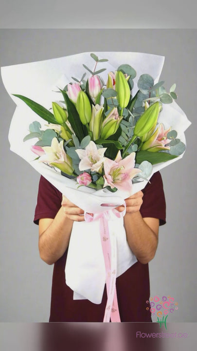 Pink Lily Tulip Bouquet video
