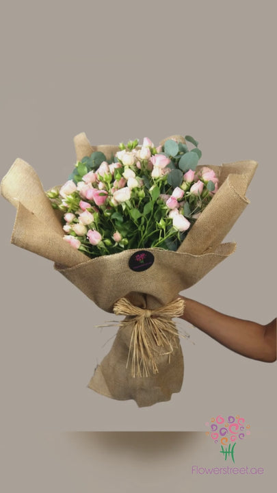 Jute Wrapping Pink Spray Roses video