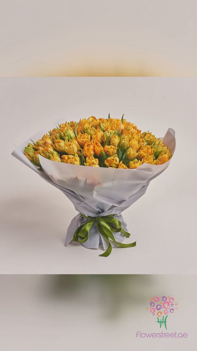 101 Orange Tulip Bouquet
