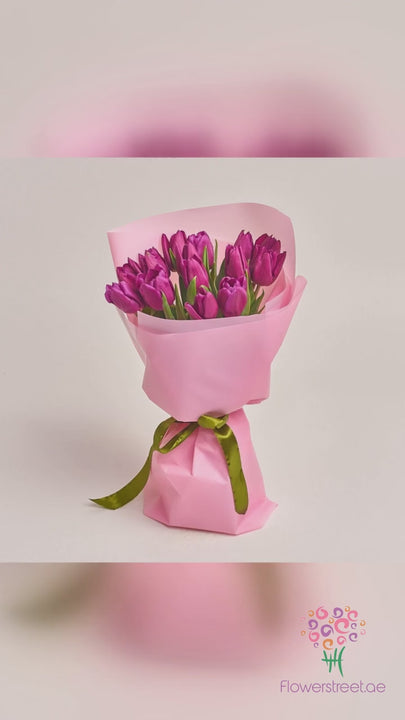 15 Purple Tulip Bouquet