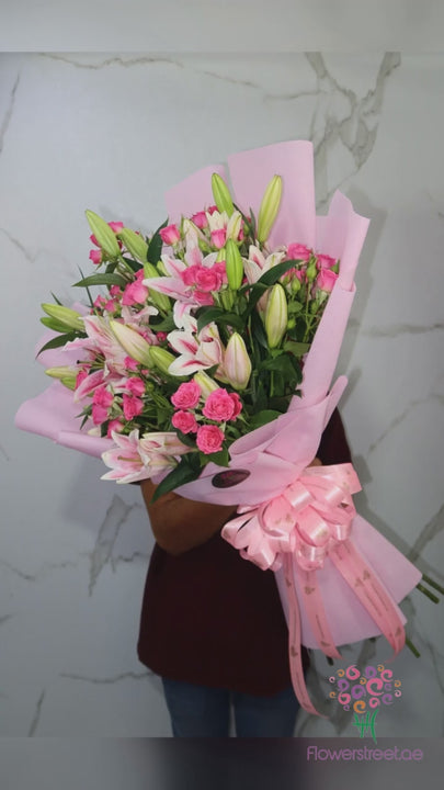 Pink Lily and Dark Pink Roses video