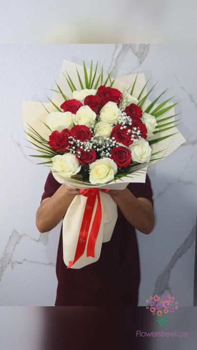 Red and White Rose Bouquet video