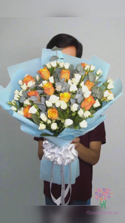 Orange and White Spray Rose Bouquet video