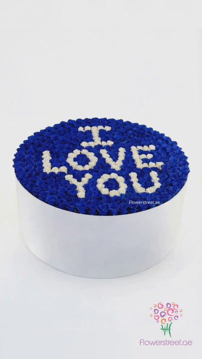 VIP Blue Rose I Love You box arrangement
