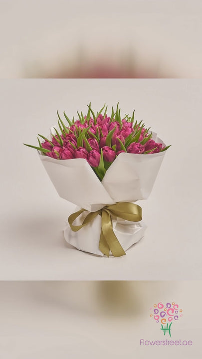 51 Violet Tulip Bouquet