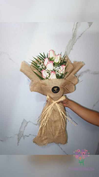 Jute Wrapping Double Pink Roses video