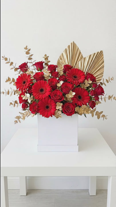 Luxury Red Romance Box Arrangement
