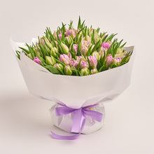 101 pink tulip bouquet, luxury flowers Dubai