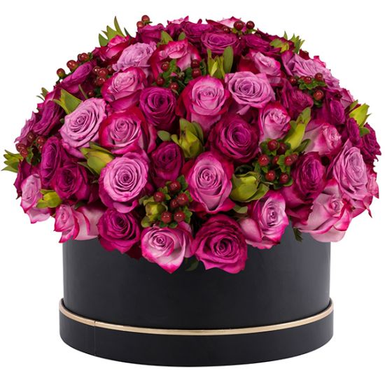 Signature Box of Purple Roses - Flowerstreet.ae